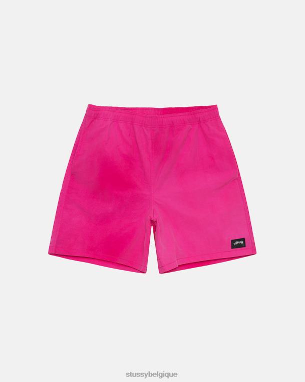 shorts short en nylon à teinture ondulée unisexe fuchsia STUSSY V46H299