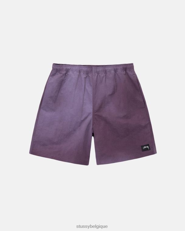 shorts short en nylon à teinture ondulée unisexe violet STUSSY V46H298
