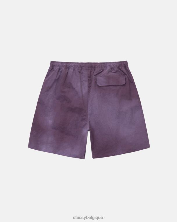 shorts short en nylon à teinture ondulée unisexe violet STUSSY V46H298