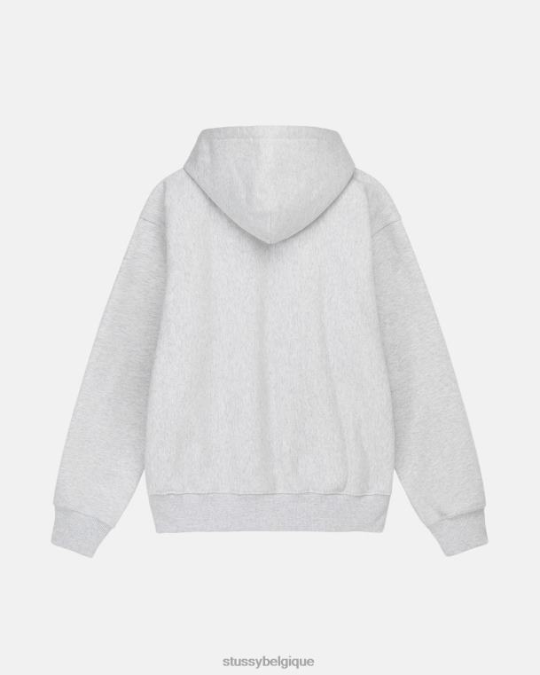 sueurs boîte de stock à capuche unisexe bruyère de cendre STUSSY V46H181