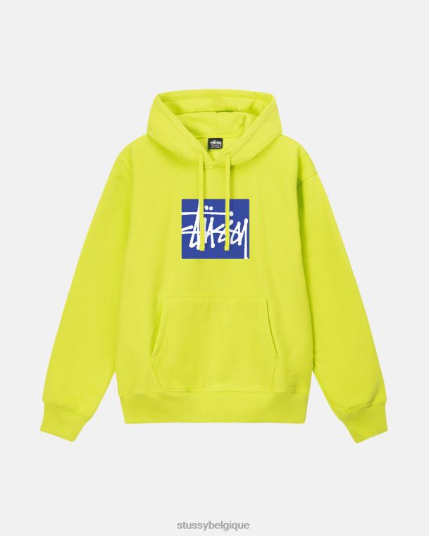 sueurs boîte de stock à capuche unisexe citron vert STUSSY V46H183