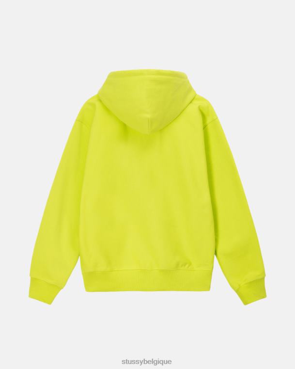 sueurs boîte de stock à capuche unisexe citron vert STUSSY V46H183