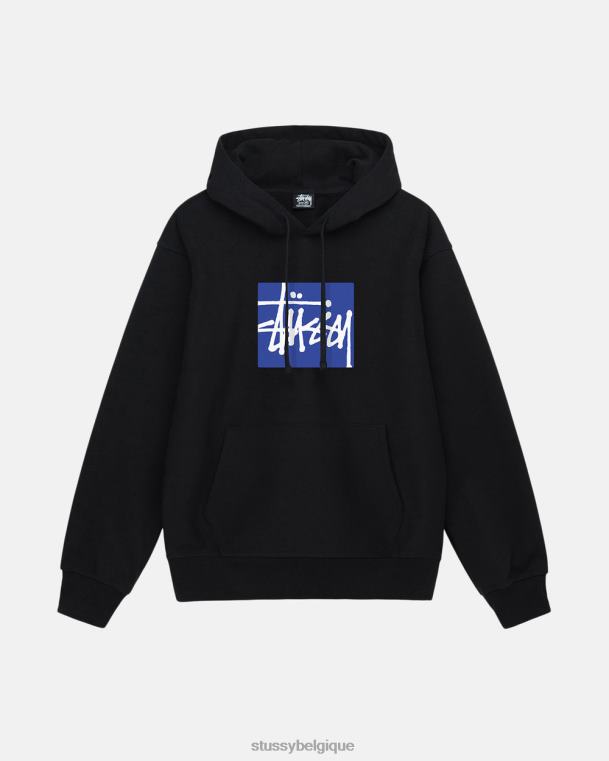sueurs boîte de stock à capuche unisexe noir STUSSY V46H180