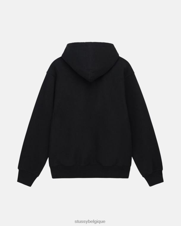 sueurs boîte de stock à capuche unisexe noir STUSSY V46H180