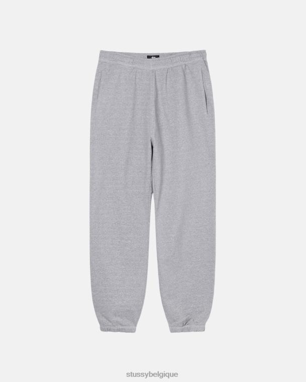 sueurs pantalon à étiquette à coutures contrastantes unisexe gris chiné STUSSY V46H216