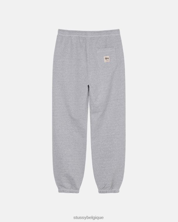 sueurs pantalon à étiquette à coutures contrastantes unisexe gris chiné STUSSY V46H216