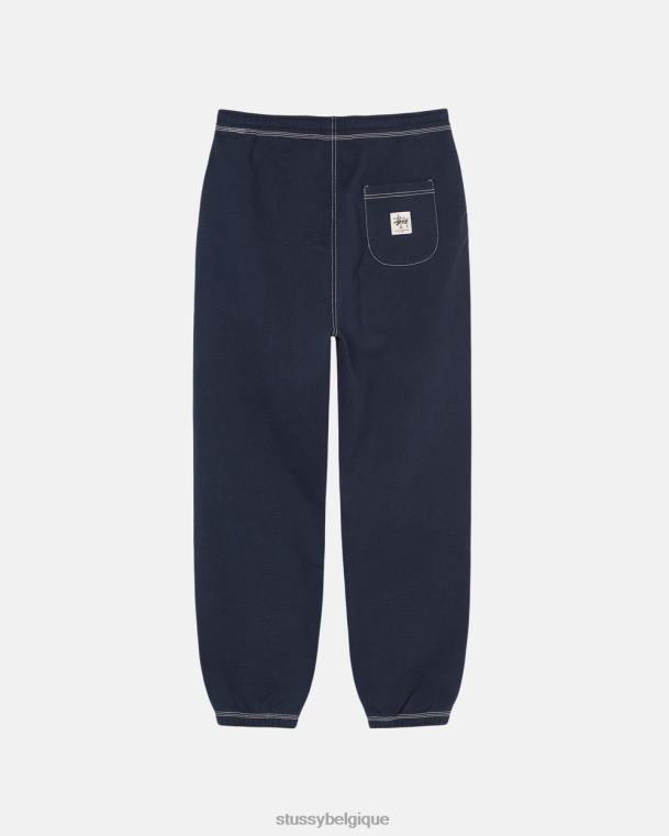 sueurs pantalon à étiquette à coutures contrastantes unisexe marine STUSSY V46H219