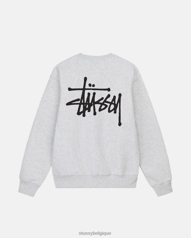 sueurs équipage de base unisexe bruyère de cendre STUSSY V46H192