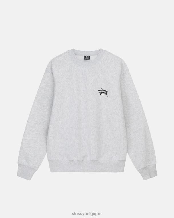 sueurs équipage de base unisexe bruyère de cendre STUSSY V46H192
