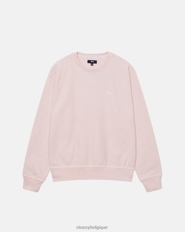 sueurs équipage de logo stock surteint unisexe lt. rose STUSSY V46H128