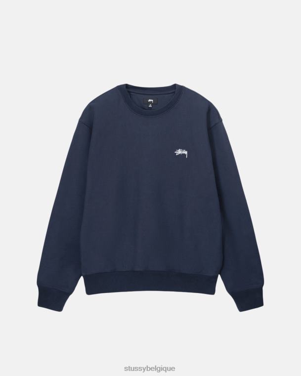 sueurs équipage de logo stock surteint unisexe marine STUSSY V46H142