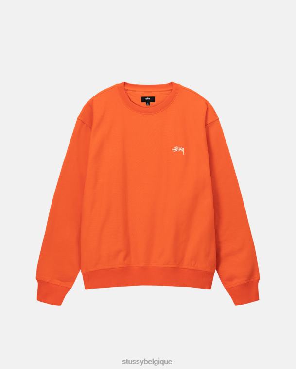 sueurs équipage de logo stock surteint unisexe orange STUSSY V46H152