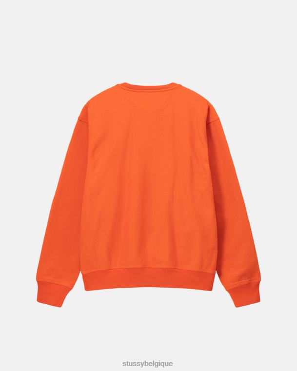 sueurs équipage de logo stock surteint unisexe orange STUSSY V46H152