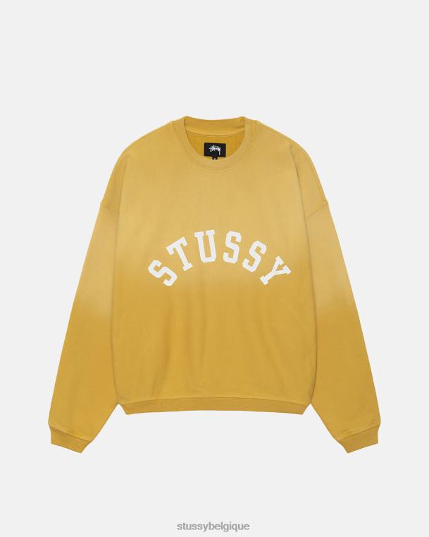 sueurs équipage surdimensionné délavé par le soleil unisexe jaune STUSSY V46H157