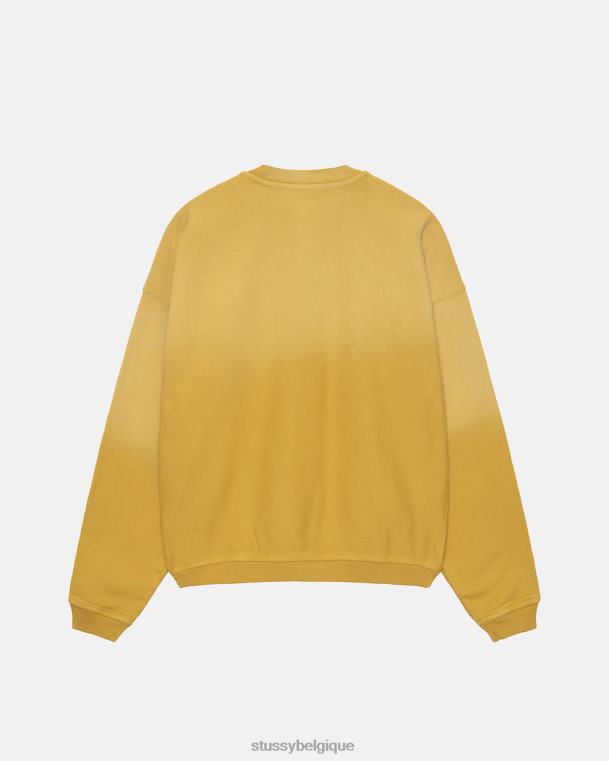sueurs équipage surdimensionné délavé par le soleil unisexe jaune STUSSY V46H157