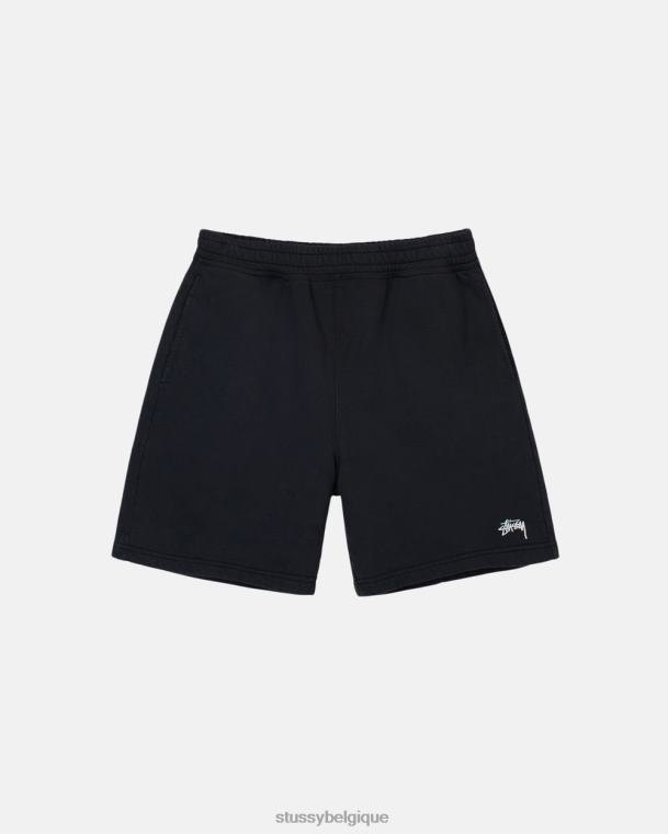 sueurs short en molleton à logo surteint unisexe noir STUSSY V46H135