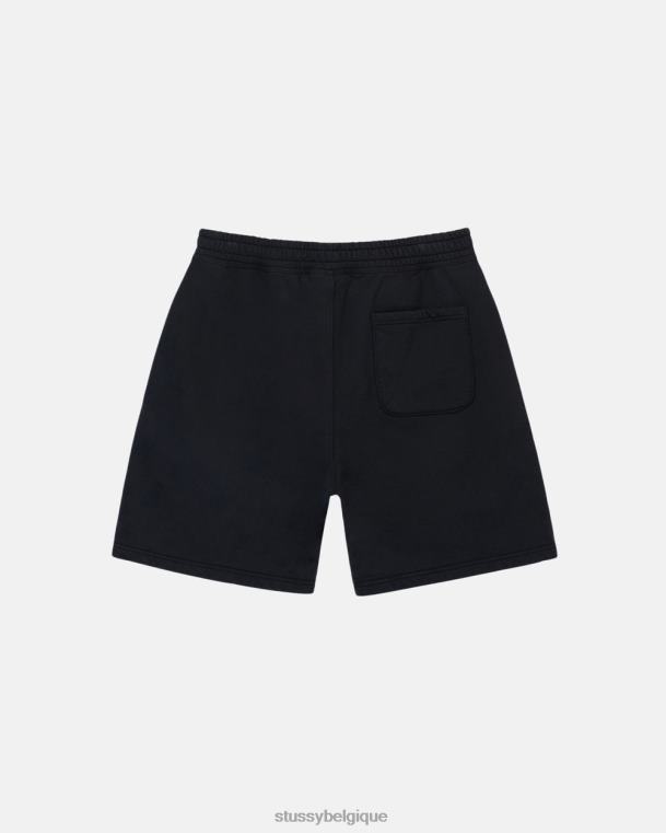 sueurs short en molleton à logo surteint unisexe noir STUSSY V46H135
