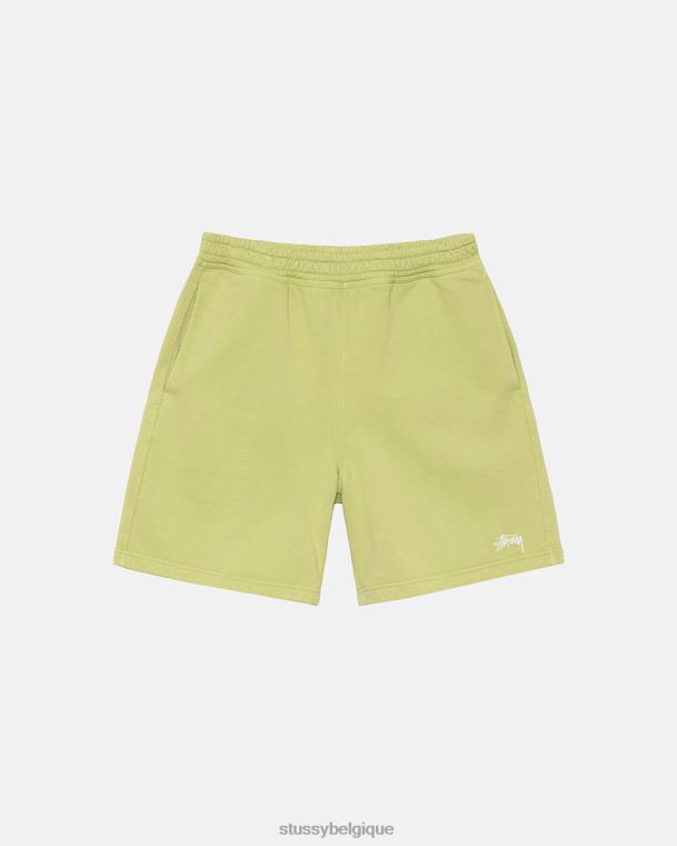 sueurs short en molleton à logo surteint unisexe vert pâle STUSSY V46H132