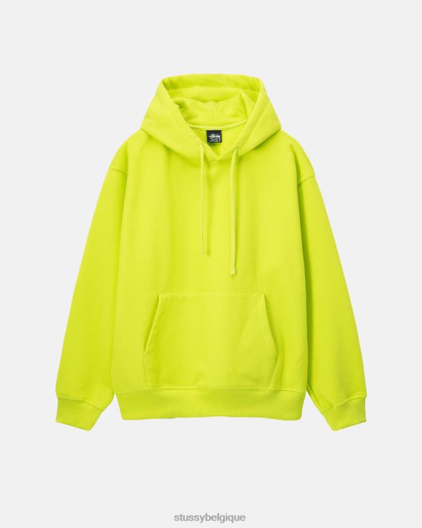 sueurs sweat à capuche appliqué au dos unisexe citron vert STUSSY V46H209