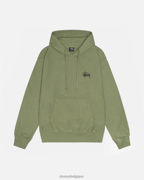 sueurs sweat à capuche basic pigment-dyed unisexe artichaut STUSSY V46H190