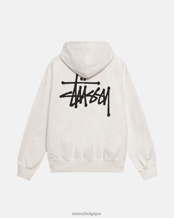 sueurs sweat à capuche basic pigment-dyed unisexe naturel STUSSY V46H189