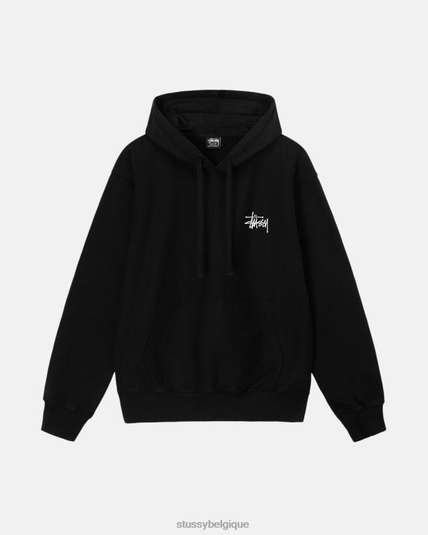 sueurs sweat à capuche basic pigment-dyed unisexe noir STUSSY V46H188
