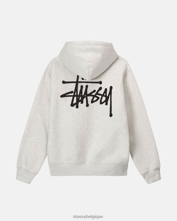 sueurs sweat à capuche basique unisexe bruyère de cendre STUSSY V46H198