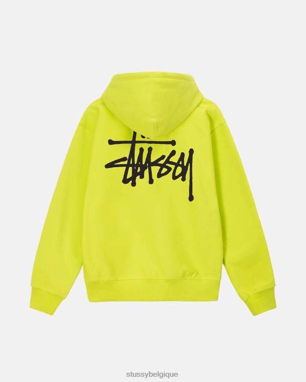 sueurs sweat à capuche basique unisexe citron vert STUSSY V46H200