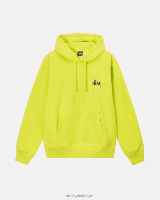 sueurs sweat à capuche basique unisexe citron vert STUSSY V46H200