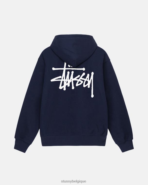 sueurs sweat à capuche basique unisexe marine STUSSY V46H197