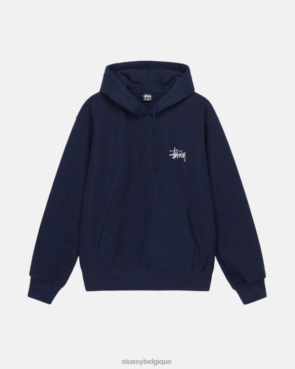 sueurs sweat à capuche basique unisexe marine STUSSY V46H197