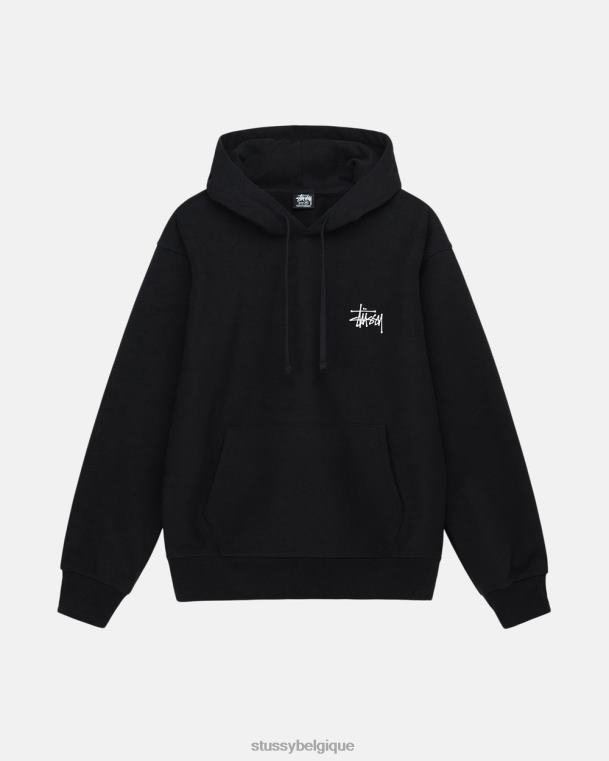 sueurs sweat à capuche basique unisexe noir STUSSY V46H196