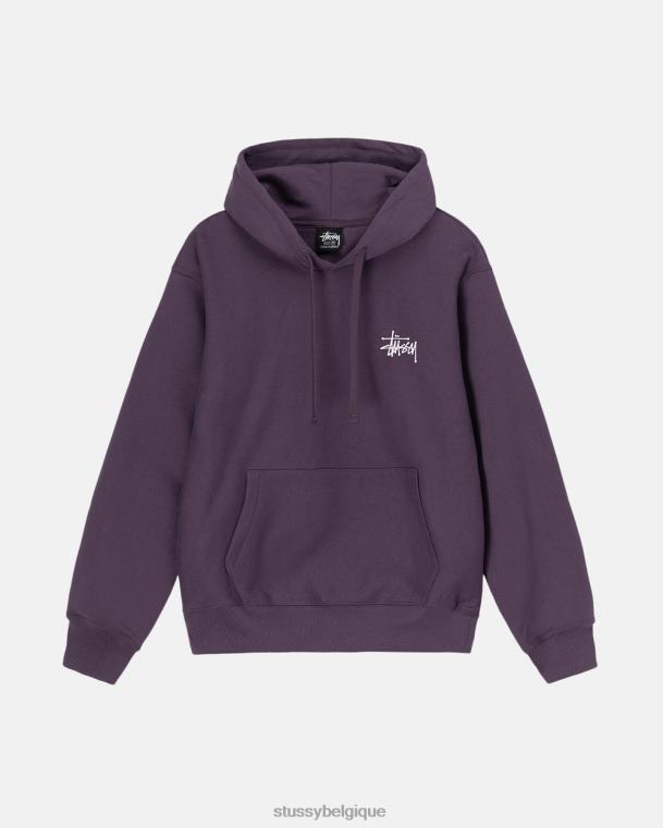 sueurs sweat à capuche basique unisexe raisin STUSSY V46H199