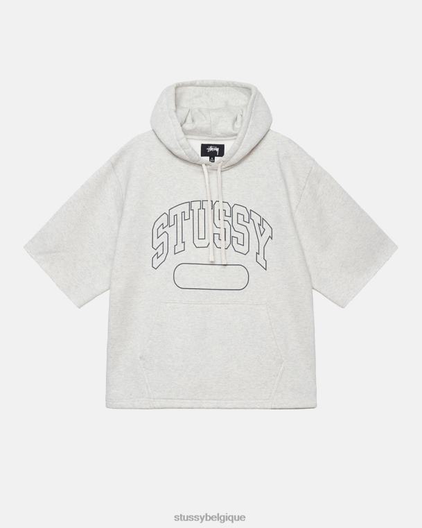 sueurs sweat à capuche court ss boxy unisexe bruyère de cendre STUSSY V46H161