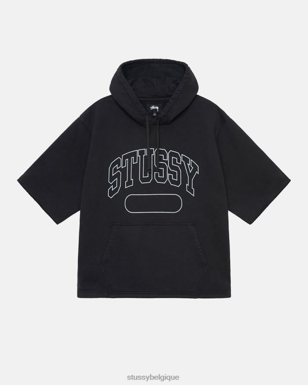 sueurs sweat à capuche court ss boxy unisexe noir STUSSY V46H160