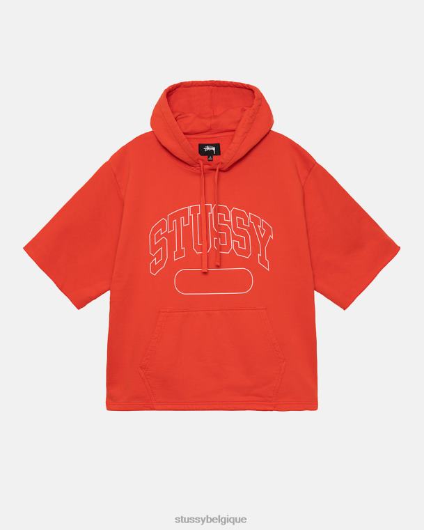 sueurs sweat à capuche court ss boxy unisexe orange foncé STUSSY V46H162