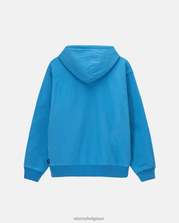 sueurs sweat à capuche en polaire à teinture pigmentaire unisexe bleu STUSSY V46H220