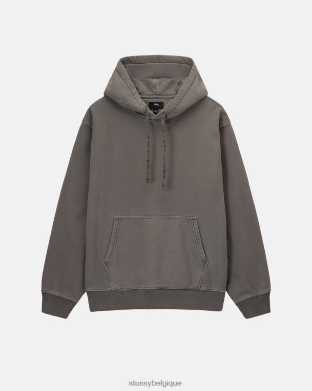 sueurs sweat à capuche en polaire à teinture pigmentaire unisexe charbon STUSSY V46H223