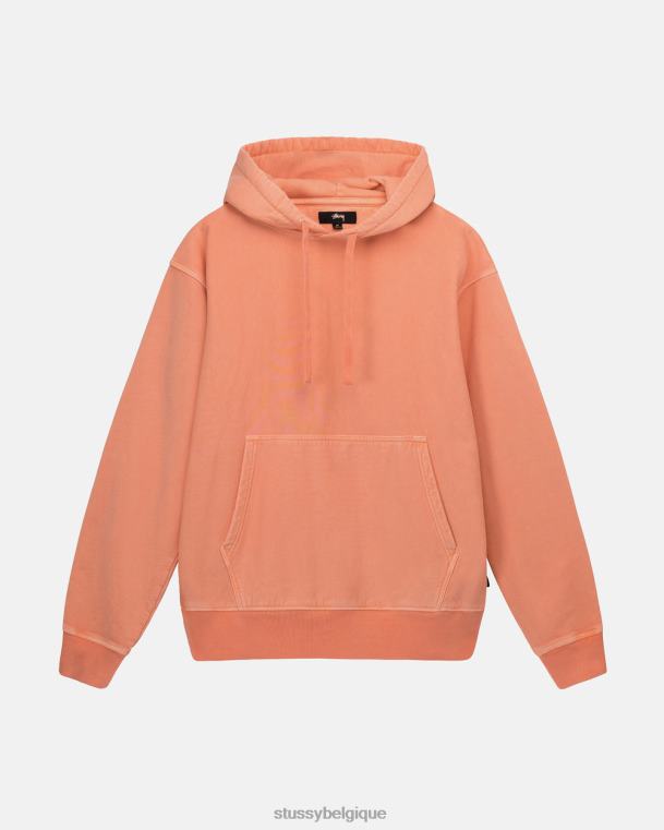 sueurs sweat à capuche en polaire à teinture pigmentaire unisexe corail STUSSY V46H233