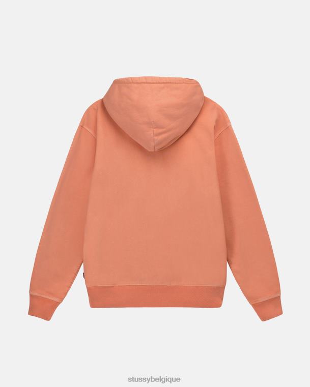 sueurs sweat à capuche en polaire à teinture pigmentaire unisexe corail STUSSY V46H233