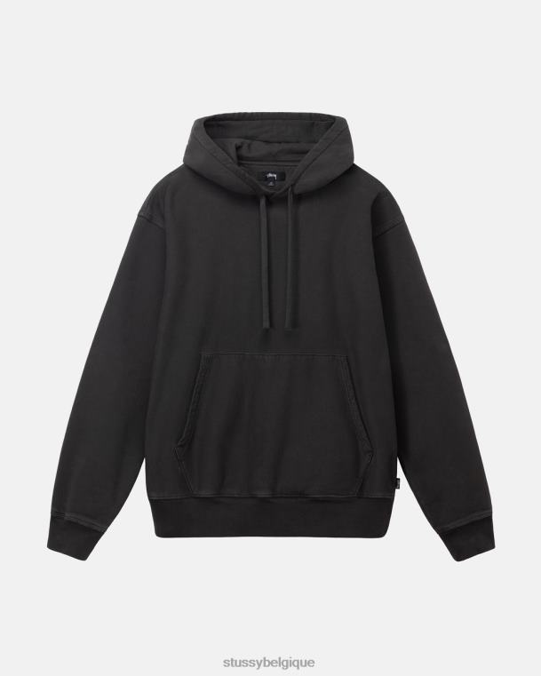 sueurs sweat à capuche en polaire à teinture pigmentaire unisexe noir STUSSY V46H229