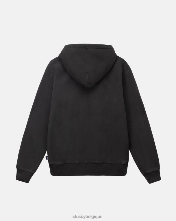 sueurs sweat à capuche en polaire à teinture pigmentaire unisexe noir STUSSY V46H229