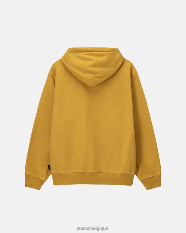 sueurs sweat à capuche en polaire à teinture pigmentaire unisexe or STUSSY V46H226