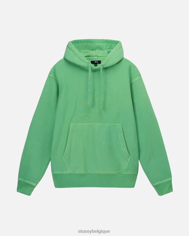 sueurs sweat à capuche en polaire à teinture pigmentaire unisexe vert STUSSY V46H235