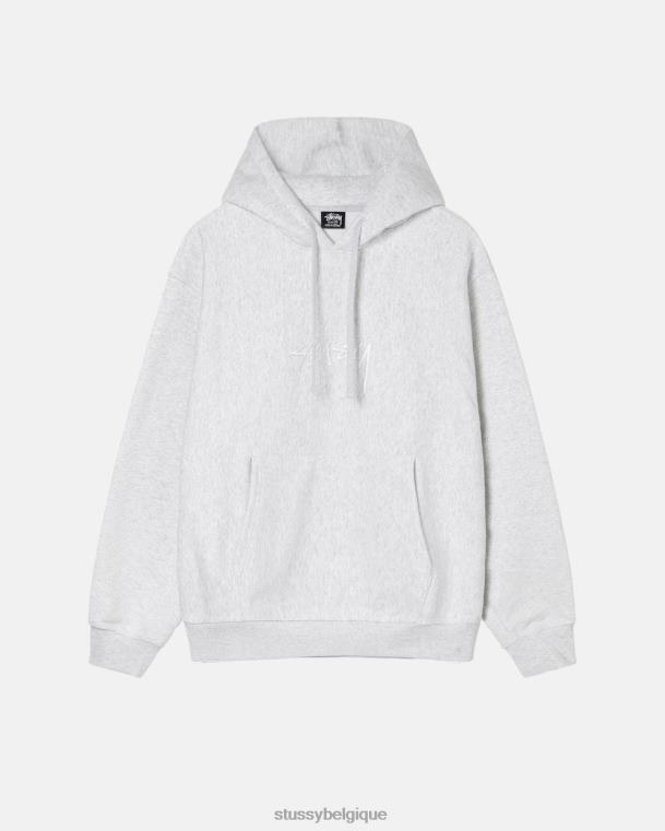 sueurs sweat à capuche à logo appliqué unisexe bruyère de cendre STUSSY V46H205