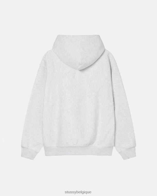 sueurs sweat à capuche à logo appliqué unisexe bruyère de cendre STUSSY V46H205