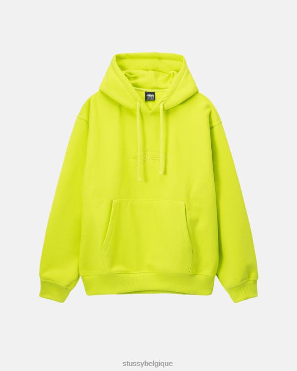 sueurs sweat à capuche à logo appliqué unisexe citron vert STUSSY V46H207