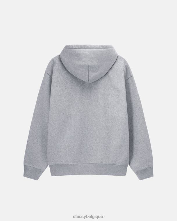 sueurs sweat à capuche à logo unisexe gris chiné STUSSY V46H138