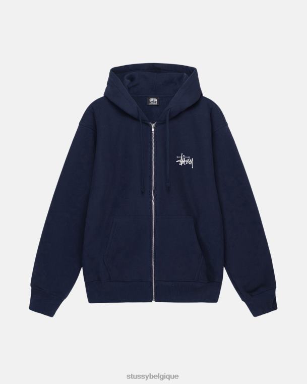 sueurs sweat à capuche zippé basique unisexe marine STUSSY V46H203