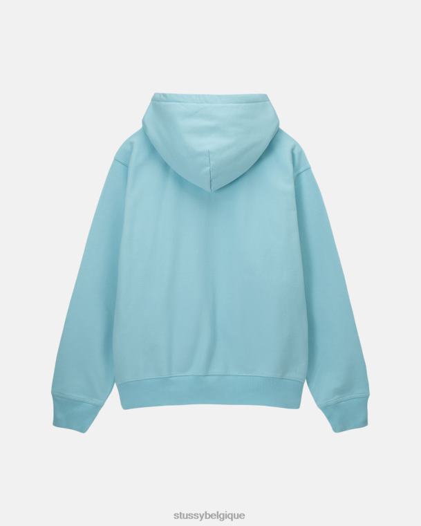 sueurs sweat à capuche zippé à logo unisexe bleu STUSSY V46H147